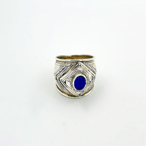Breiter Ring mit Lapislazuli-Stein