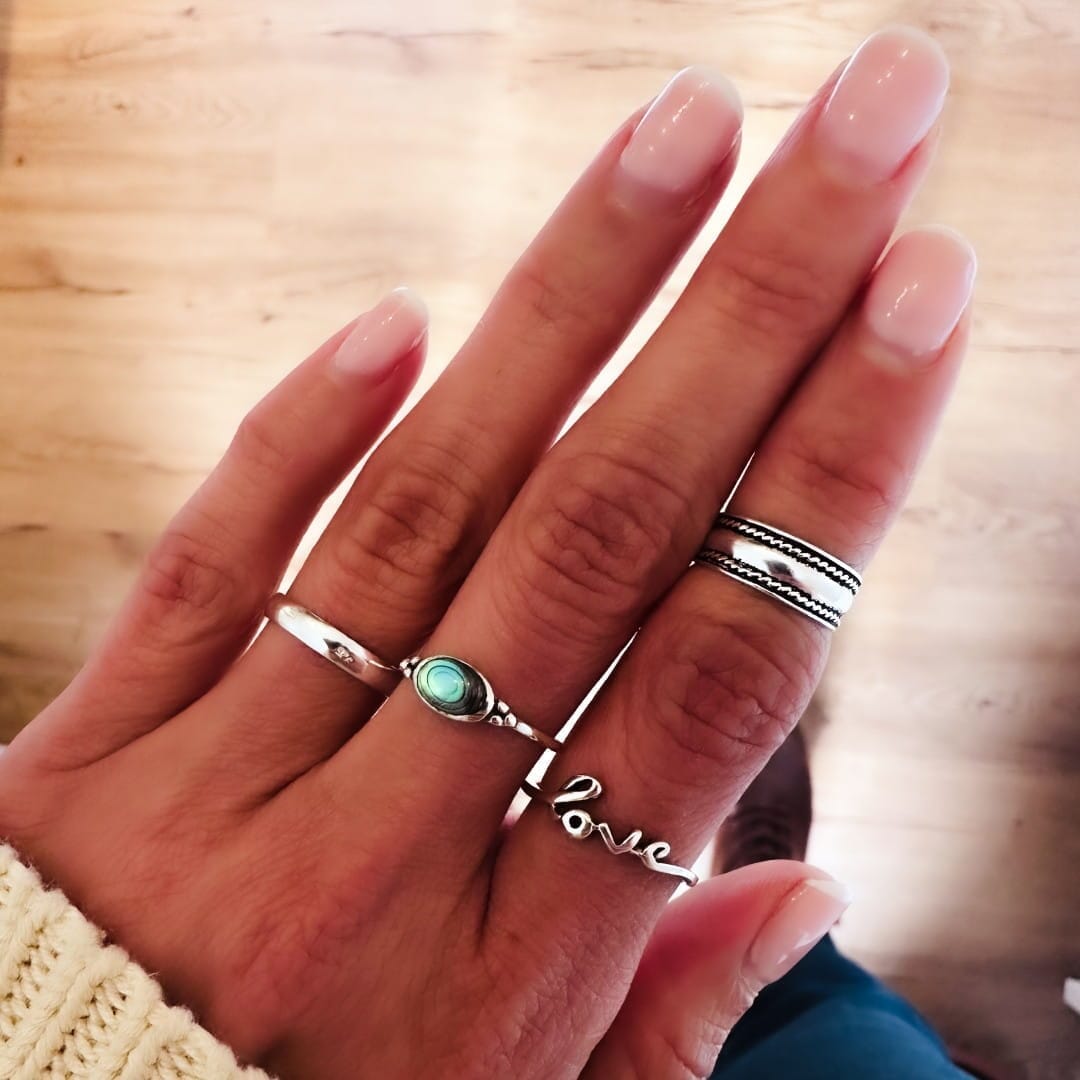 Damen Ring Abalone Grün - Shell Ringe KOOMPLIMENTS