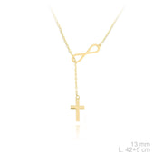 Feine 925 Silber Halskette - Infinity Kreuz - Silber oder Gold Halsketten KOOMPLIMENTS