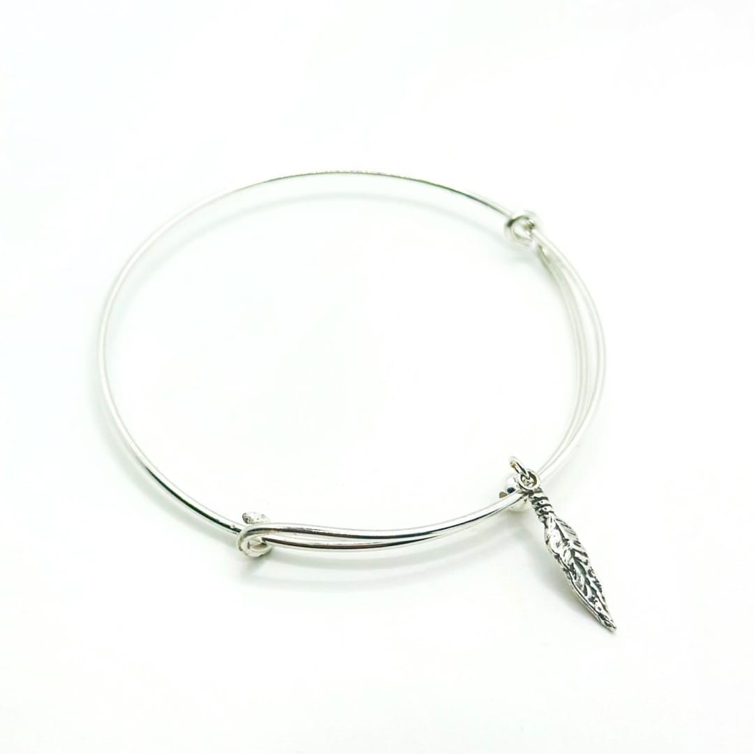 Feines Silber Armreif - FEDER Armband KOOMPLIMENTS