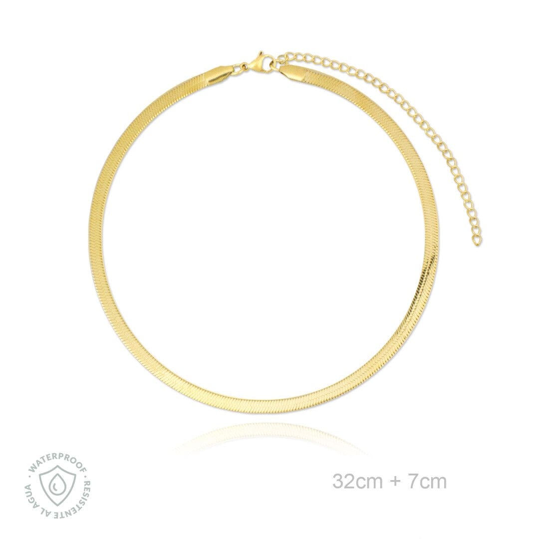 Flache Schlangenkette aus Edelstahl Halsketten KOOMPLIMENTS