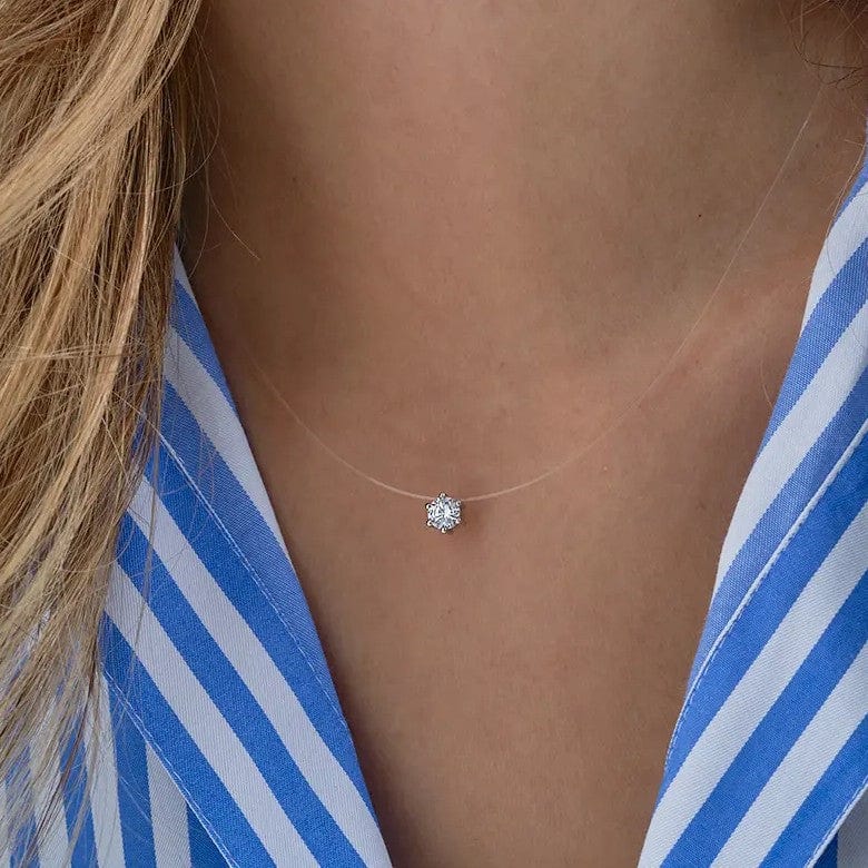 Floating Diamant Solitär Halskette Halsketten KOOMPLIMENTS