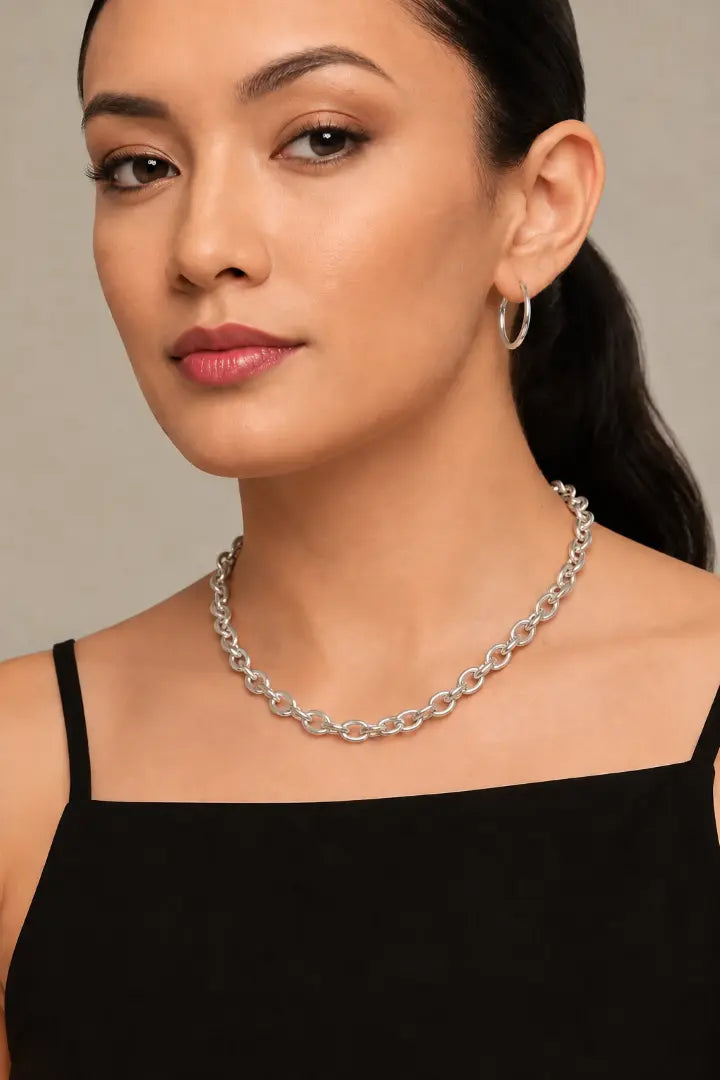 Gliederkette-Halskette in Silber - Zeitlose Eleganz - MIKAELA Halsketten KOOMPLIMENTS
