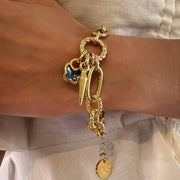 Gold Armkette mit Schmetterling Anhänger - BUTTERFLY Armband KOOMPLIMENTS