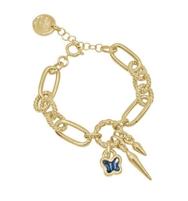 Gold Armkette mit Schmetterling Anhänger - BUTTERFLY Armband KOOMPLIMENTS