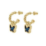Gold Ohrringe Creolen mit Schmetterling Kristall BUTTERFLY Ohrringe KOOMPLIMENTS