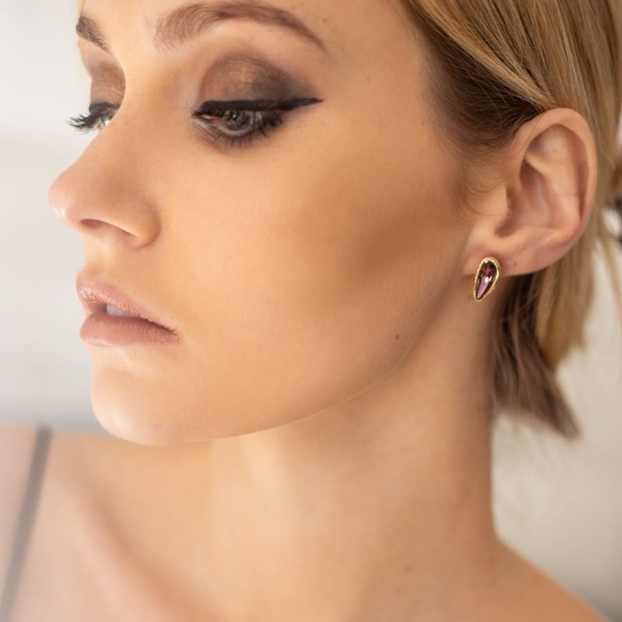 Gold Ohrstecker mit Swarovski-Stein - ADORE Ohrstecker KOOMPLIMENTS