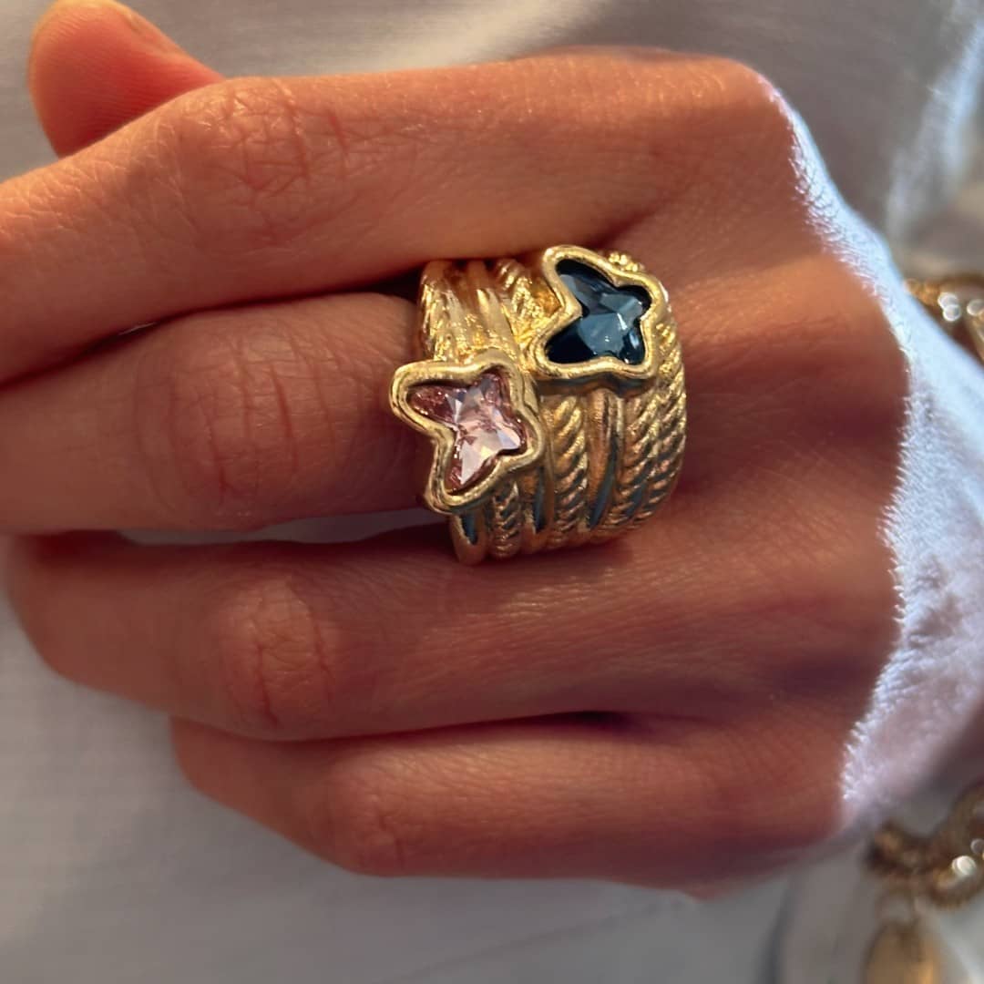 Gold Ring Schmetterling - BUTTERFLY Ringe KOOMPLIMENTS