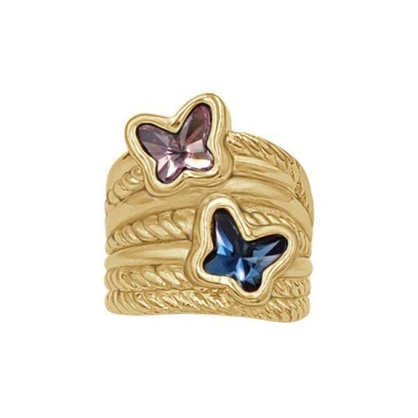 Gold Ring Schmetterling - BUTTERFLY Ringe KOOMPLIMENTS 