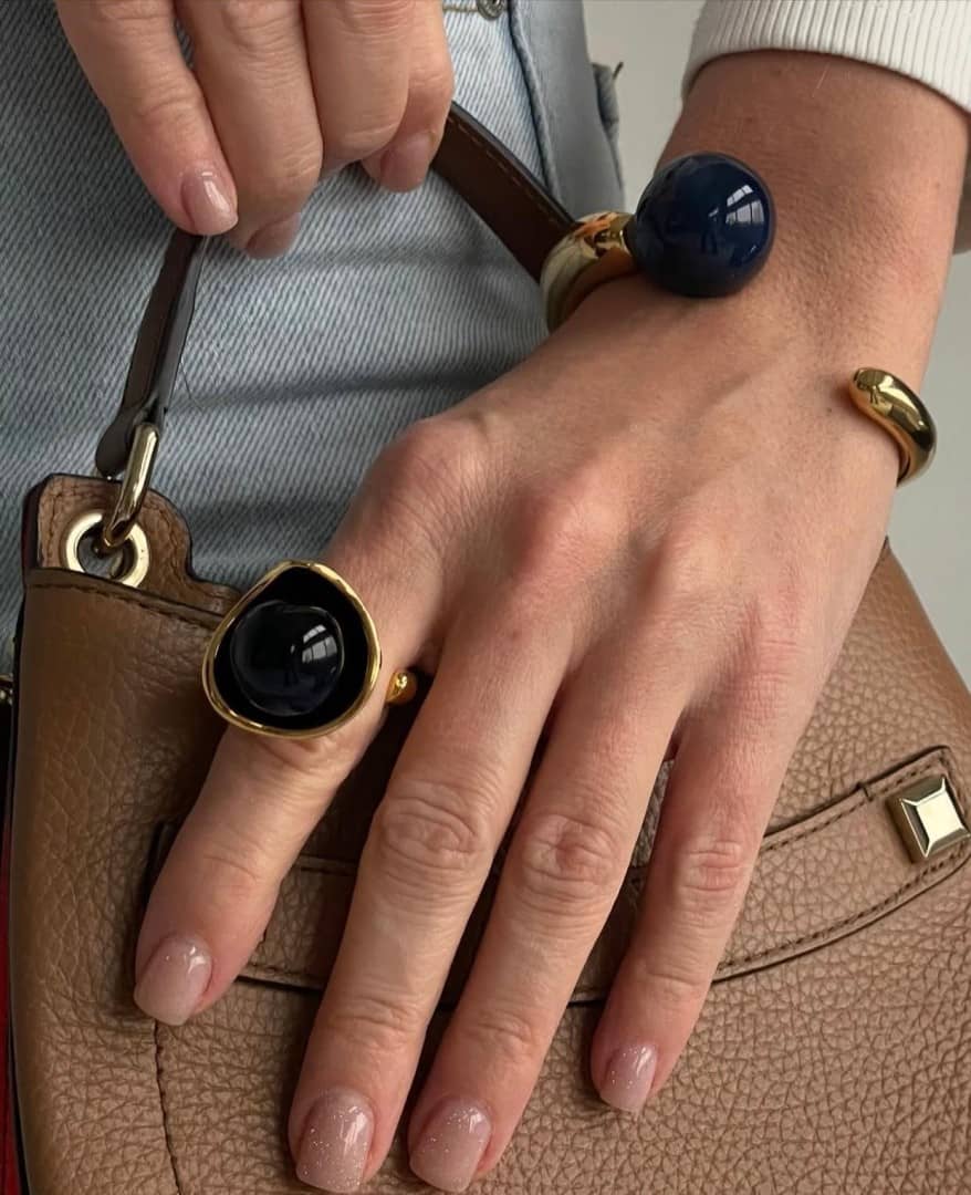 Statement Silber Ring mit Kugel - TOLEDO