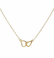 Halskette mit 2 Herzen und einer roten Rose Geschenkbox - Gold Halsketten Dropi PRO