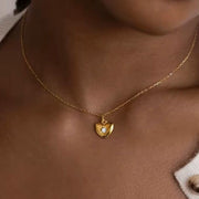 Herz Halskette Gold mit Zirkonia - HEART SPARK Halsketten KOOMPLIMENTS