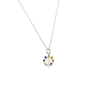Necklace with pendant 7 chakras and the goddess