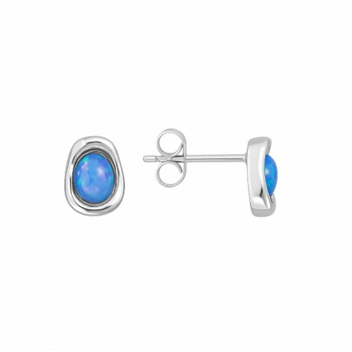 Kleine Blaue Opal Ohrstecker - ROXANA Ohrstecker KOOMPLIMENTS