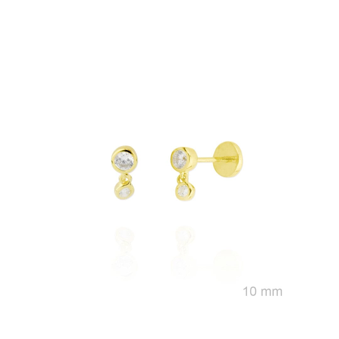 Kleine Ohrringe vergoldet mit Zirkonia-Anhänger Ohrstecker KOOMPLIMENTS