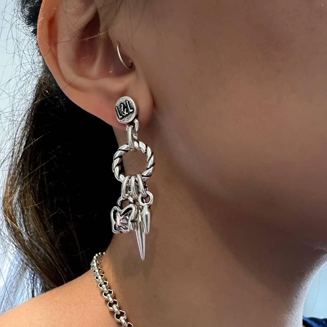 Lange Ohrringe mit Anhängern und Schmetterling in Swarovski-Kristall BUTTERFLY Ohrringe KOOMPLIMENTS