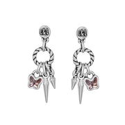 Lange Ohrringe mit Anhängern und Schmetterling in Swarovski-Kristall BUTTERFLY Ohrringe KOOMPLIMENTS