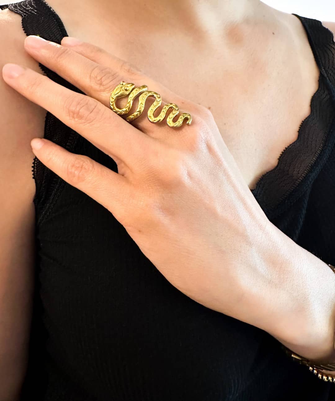 Langer Schlangen Ring Gold Ringe KOOMPLIMENTS 