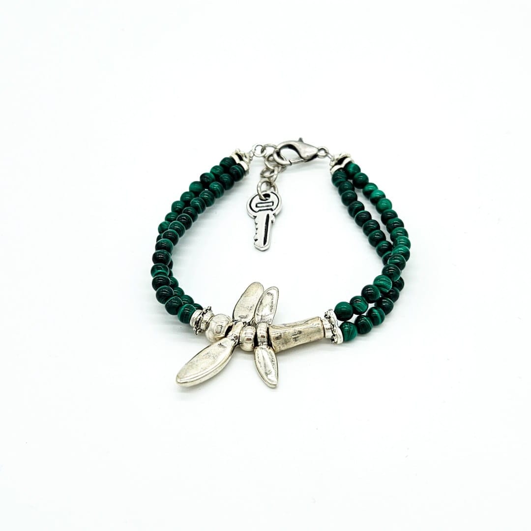 Libellula-Armband mit Malachit-Perlen Armband KOOMPLIMENTS