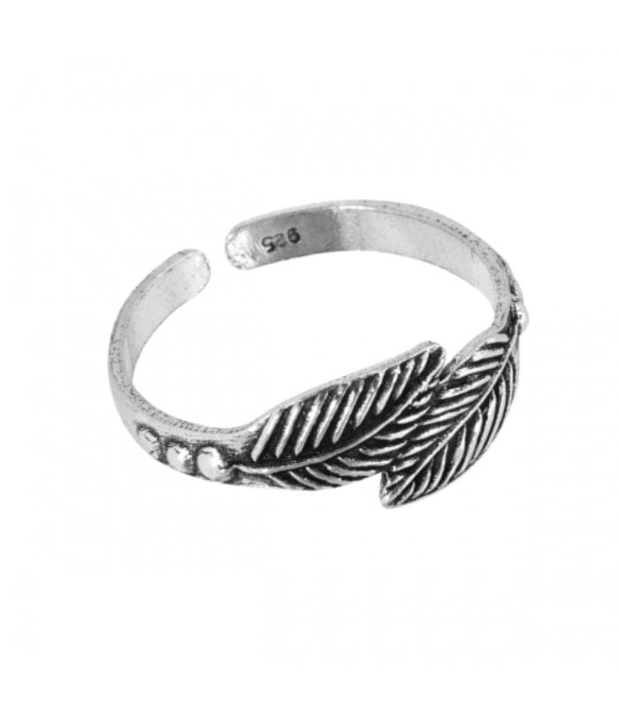 Midi-Ring mit Federn aus Silber Ringe KOOMPLIMENTS