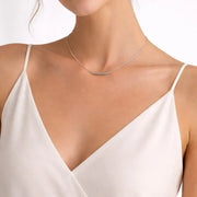 Minimalistische Edelstahl Halskette - SILVER CURVE Halsketten KOOMPLIMENTS
