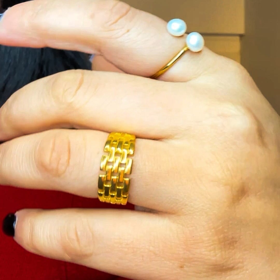 Moderner Gold Ring Kettenform Ringe KOOMPLIMENTS