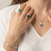 Modernes flaches Schlangen Armband aus Silber Armband KOOMPLIMENTS