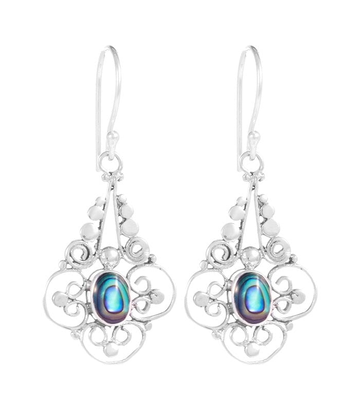 Ohrringe aus Silber mit Avalon-Muschel - Diwali Ohrringe KOOMPLIMENTS