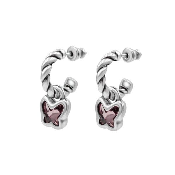 Ohrringe Creolen mit Schmetterling Kristall BUTTERFLY Ohrringe KOOMPLIMENTS