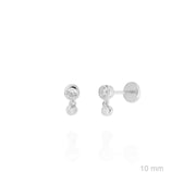 Ohrringe mit kleinen runden Zirkonia-Anhängern Ohrstecker KOOMPLIMENTS