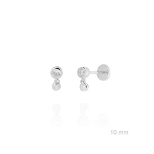 Earrings with small round zirconia pendants