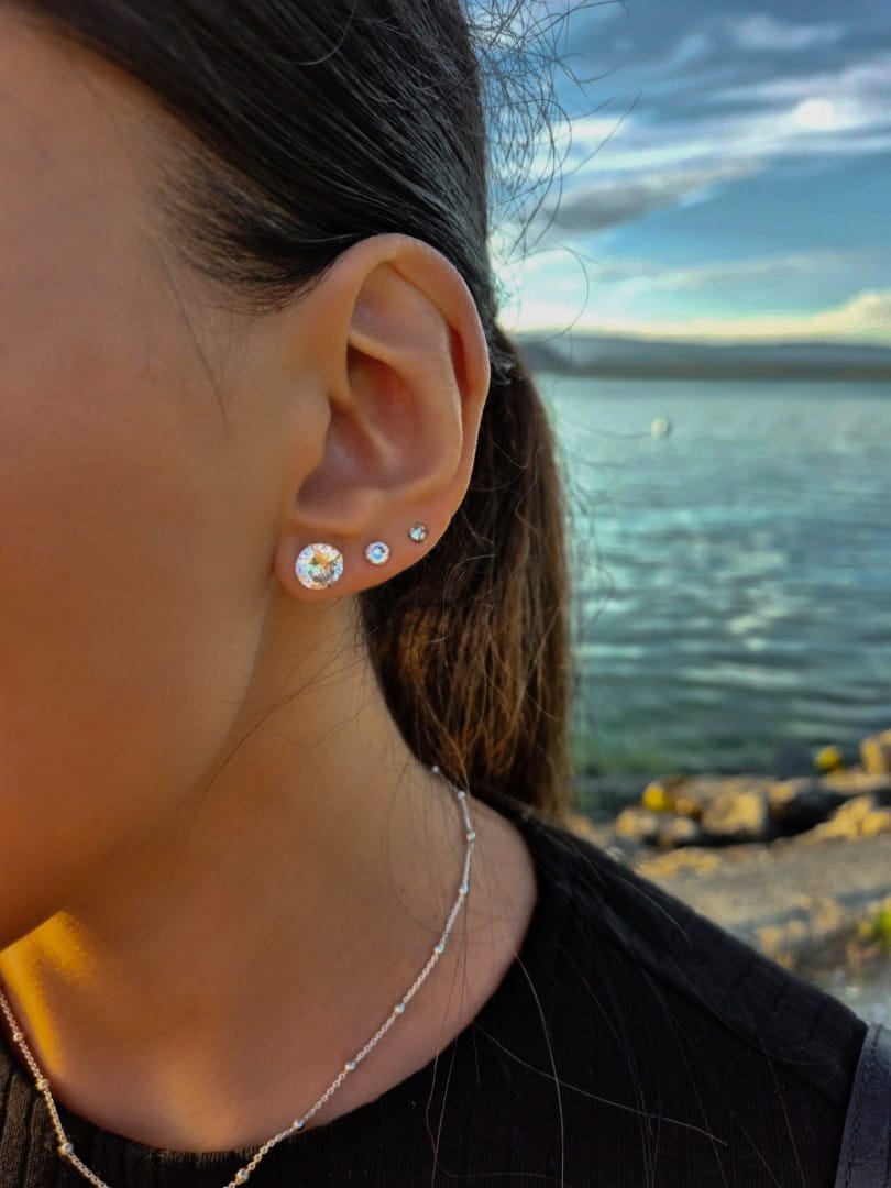 Ohrstecker mit Kristall 0.8 cm Ohrstecker KOOMPLIMENTS