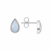 Ohrstecker mit Mondstein-Tropfen 925 Silber, 9 mm Ohrstecker KOOMPLIMENTS