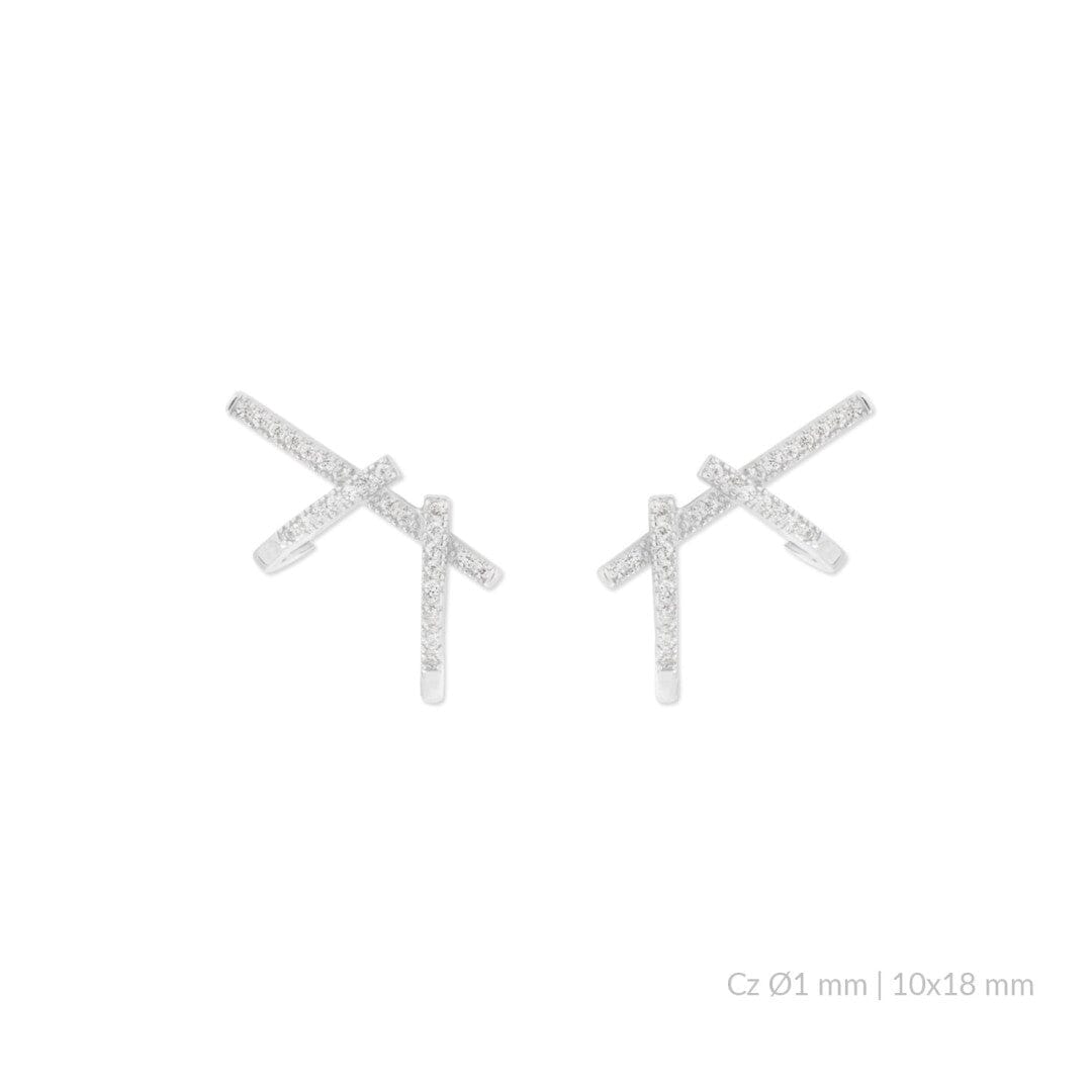 Ohrstecker Silber Zirkonia rhodiniert - Silber oder Gold Ohrstecker KOOMPLIMENTS