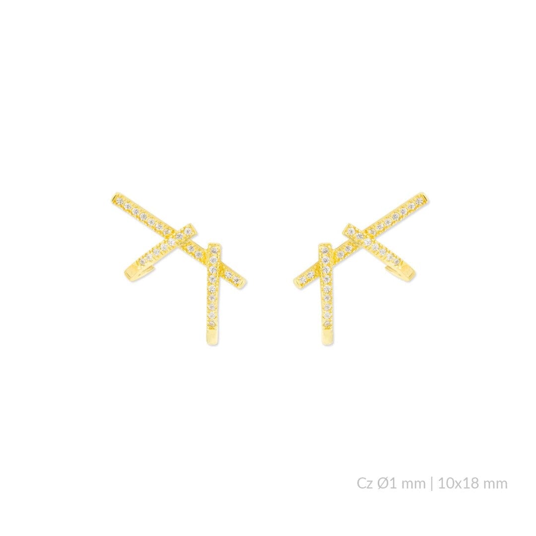 Ohrstecker Silber Zirkonia rhodiniert - Silber oder Gold Ohrstecker KOOMPLIMENTS