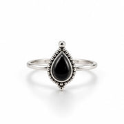 Onyx Ring aus 925 Sterlingsilber in Tropfenform Ringe KOOMPLIMENTS