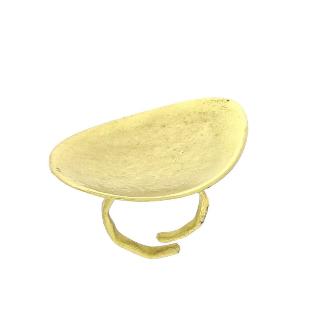 Oval Gold Ring cocktail PEBBLE Ringe KOOMPLIMENTS 