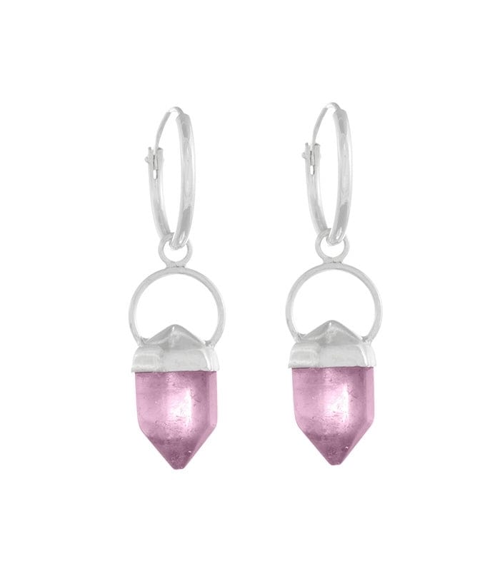 Pendel Silber Ohrringe mit violettem Amethyststein Ohrringe KOOMPLIMENTS