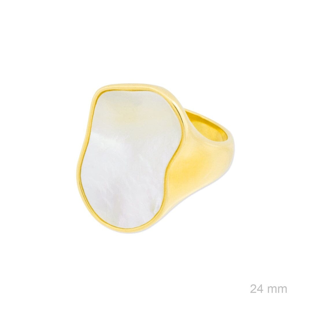 Ring aus Edelstahl mit Perlmutt Ringe KOOMPLIMENTS