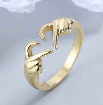Ring mit herzförmigen Händen - Gold Ringe Dropi PRO