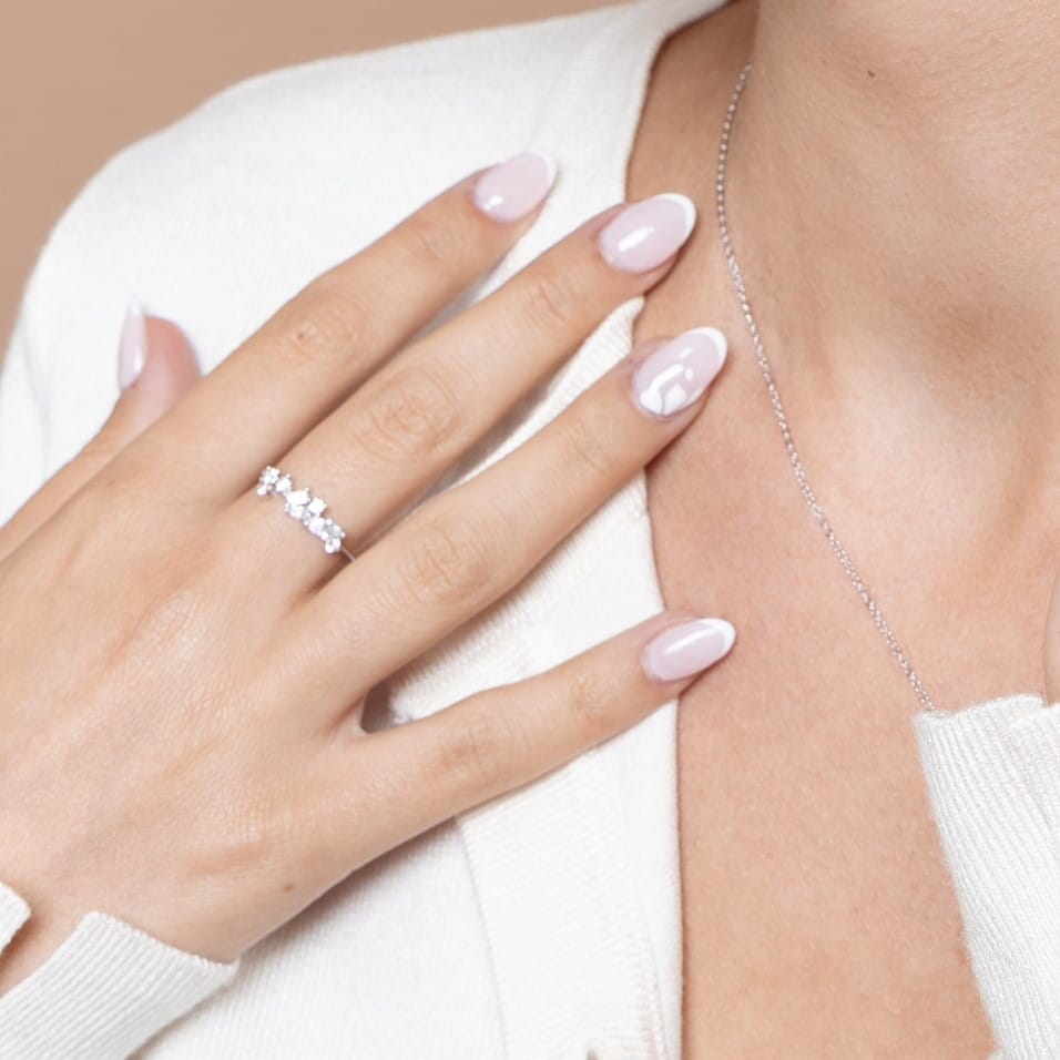 Ring Silber Zirkonia rhodiniert - INDIGO Ringe KOOMPLIMENTS