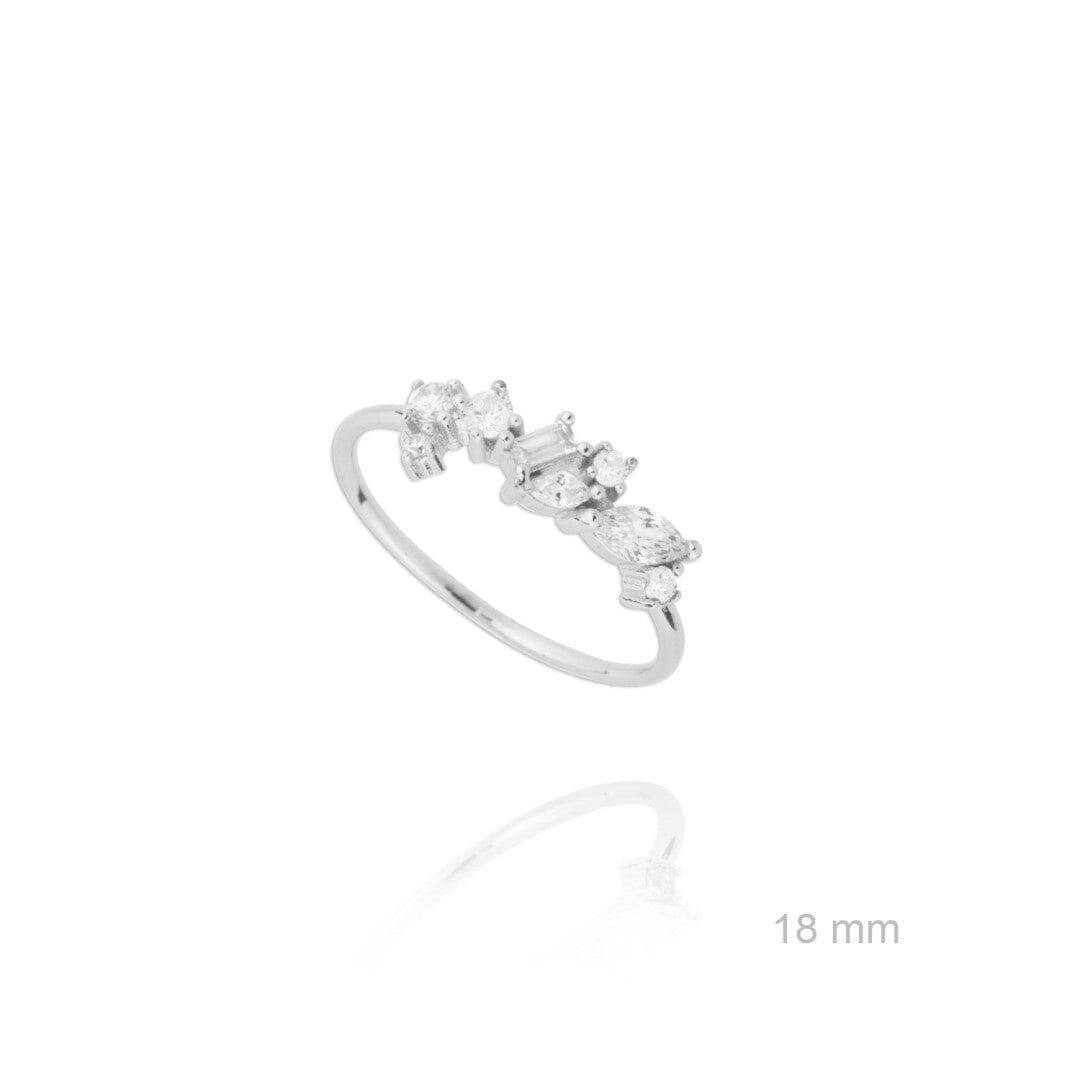 Ring Silber Zirkonia rhodiniert - INDIGO Ringe KOOMPLIMENTS