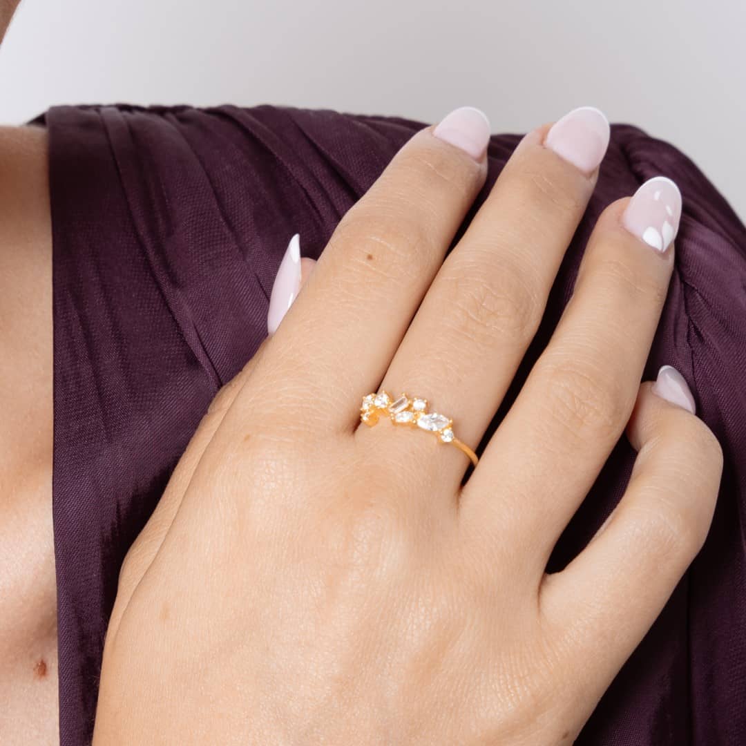 Ring vergoldet Zirkonia - INDIGO Ringe KOOMPLIMENTS