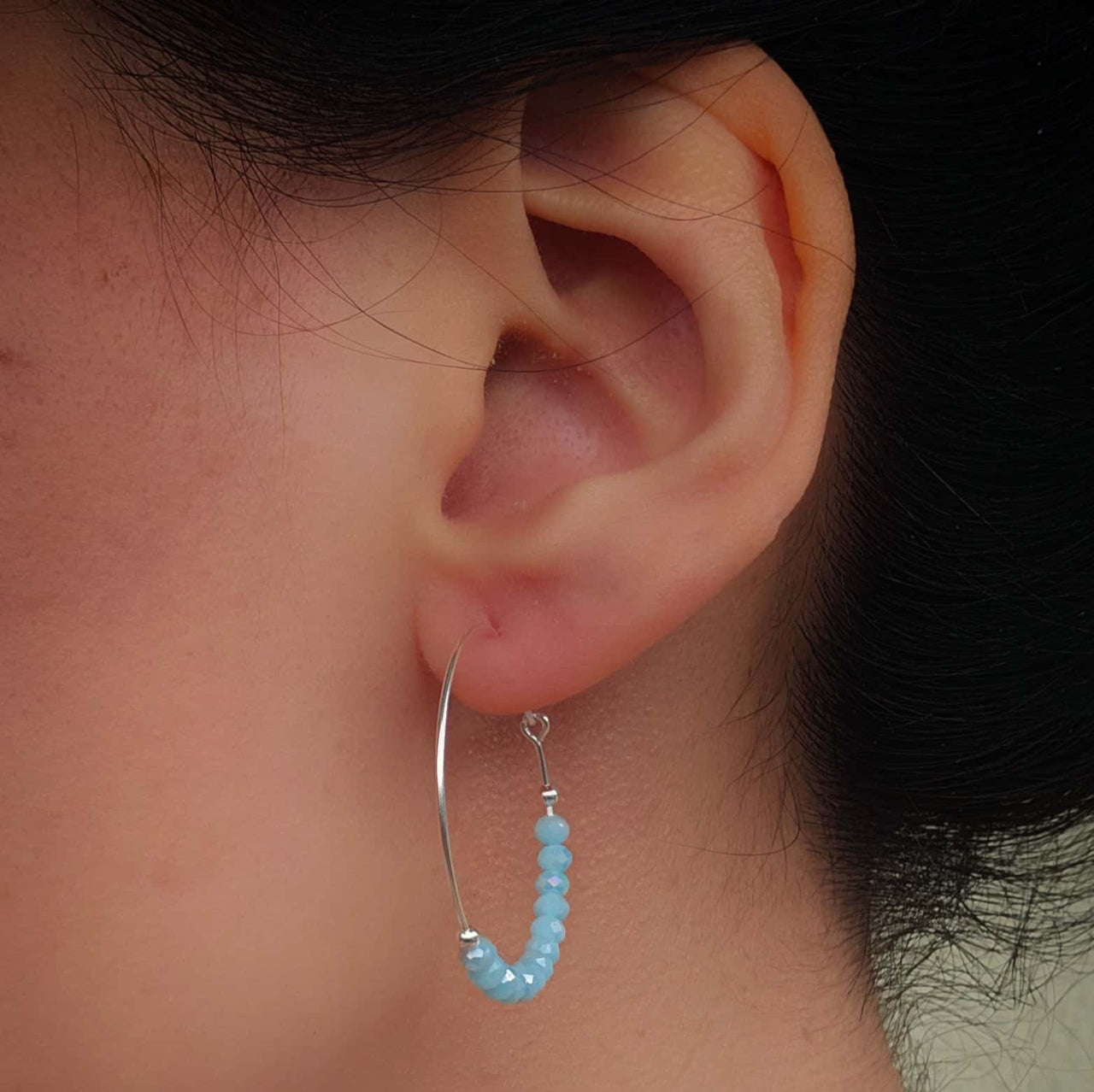 Ohrringe aus 925 Silber mit Amazonit blau grün Stein | KOOMPLIMENTS
