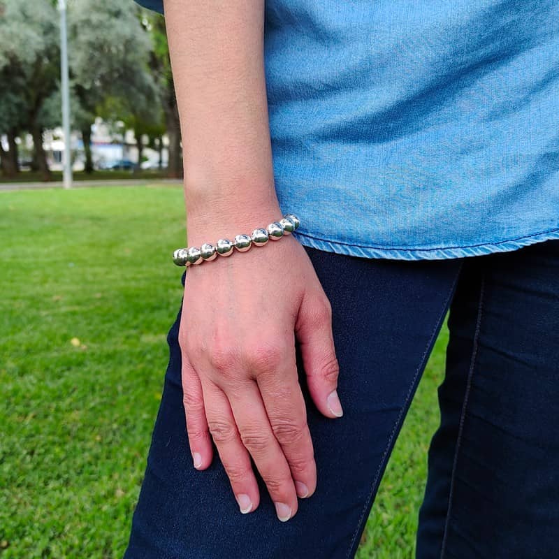 Runde Silber Perlen Armband - LEAL Armband KOOMPLIMENTS 