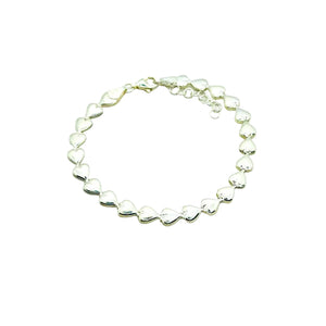 Silver bracelet hearts