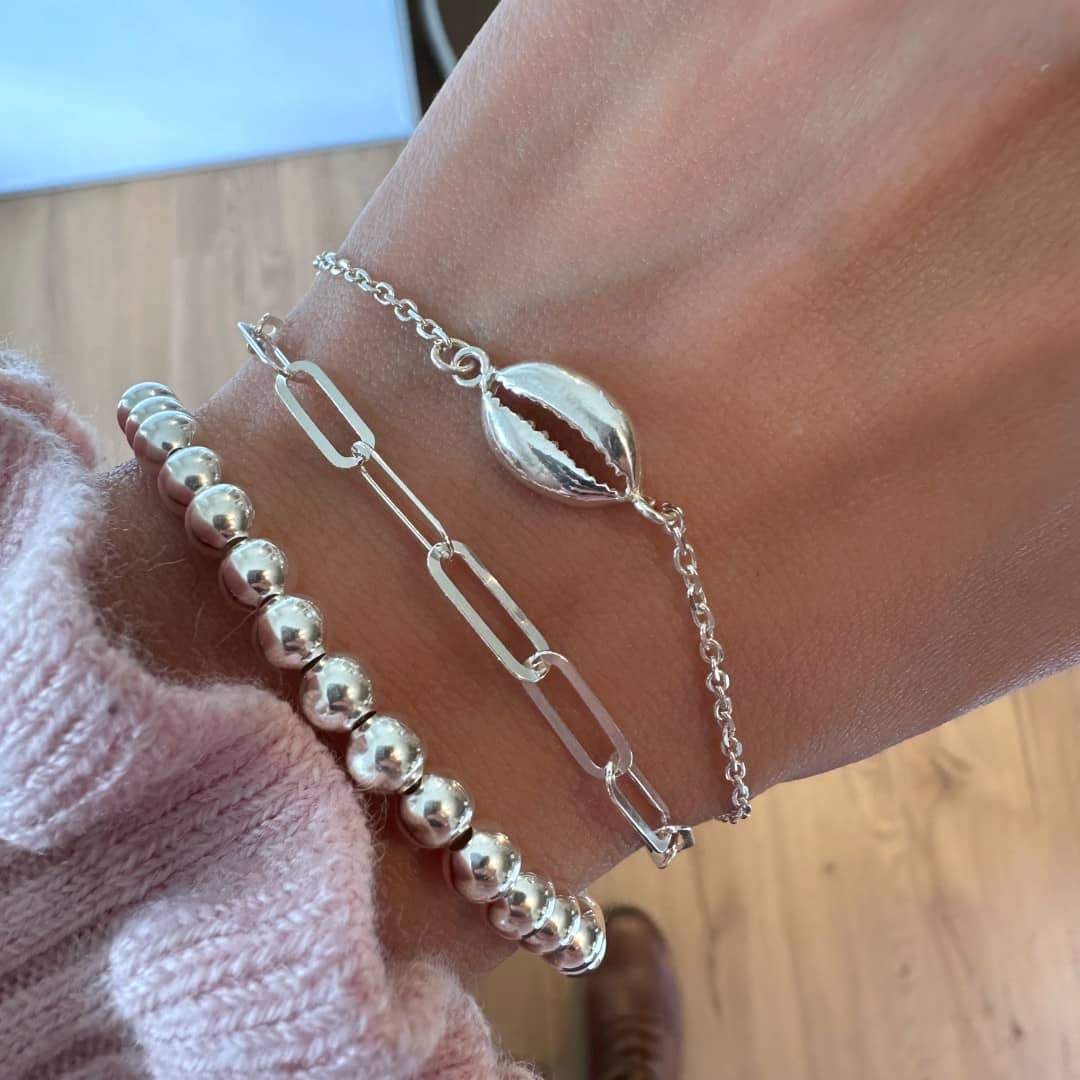 Silber Armband mit Kaurimuschel Armband KOOMPLIMENTS