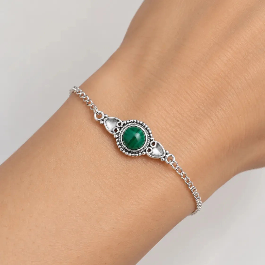 Silber Armband mit Malachit Armband KOOMPLIMENTS