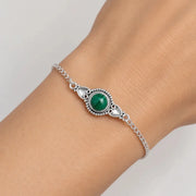 Silber Armband mit Malachit Armband KOOMPLIMENTS