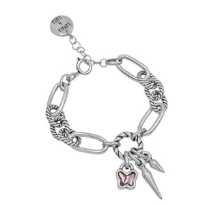 Silber Armkette mit Schmetterling Anhänger - BUTTERFLY